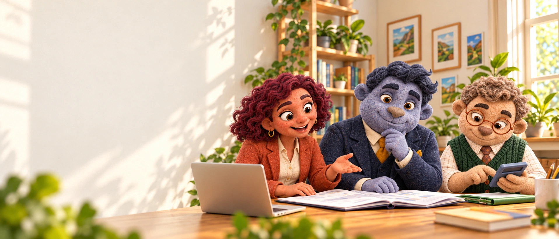 Hugo, Nora et Oscar travaillent ensemble dans le bureau Ouvrali